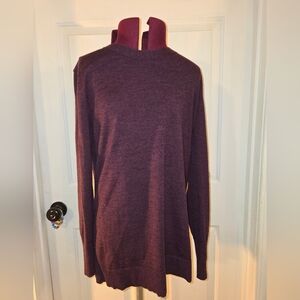 Banana Republic Extra Fine Merino Wool Dark Red Crew Neck Medium Sweater